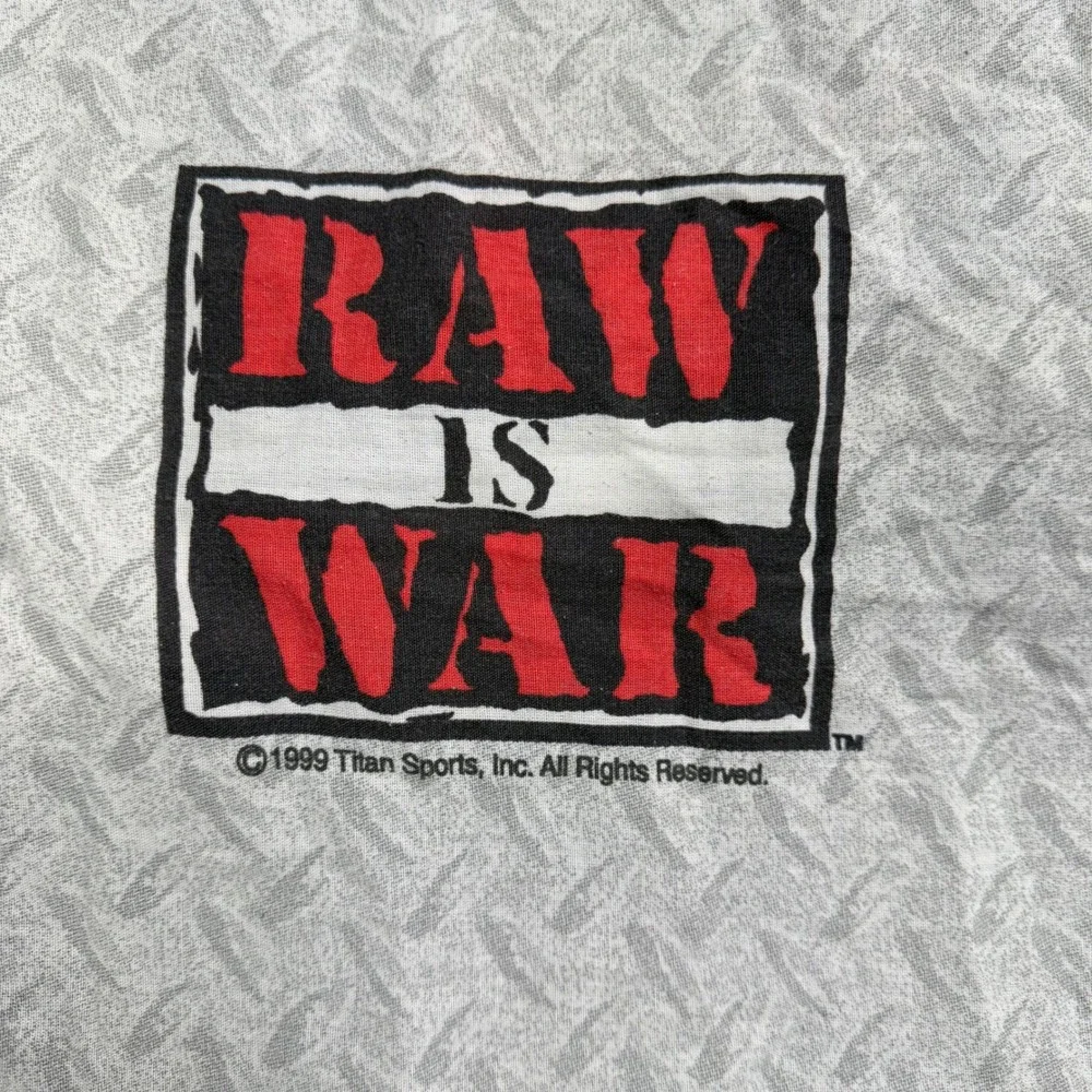 Vintage 1999 WWF Raw Is War Twin Sheet Pillowcase Set Attitude Stone Cold‎ Rock